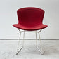 ノル Knoll 420 サイドチェア ワイヤーチェア ダイニングチェア ホワイト × レッド ファブリック フルカバー仕様 ハリー・ベルトイア ミッドセンチュリー ビンテージ ●