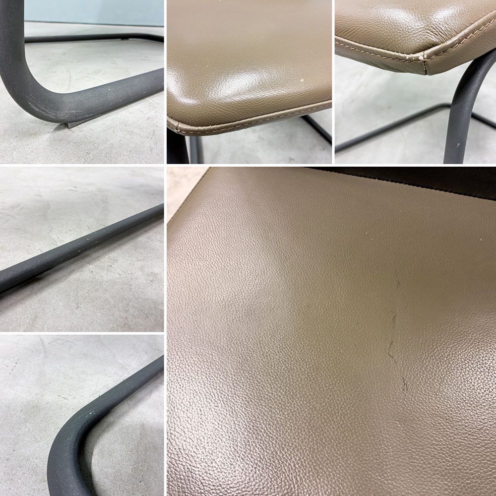 ボーコンセプト BoConcept ローザンヌ LAUSANNE ダイニングチェア カンチレバー PUレザー 北欧モダン ダークベージュ A ◎