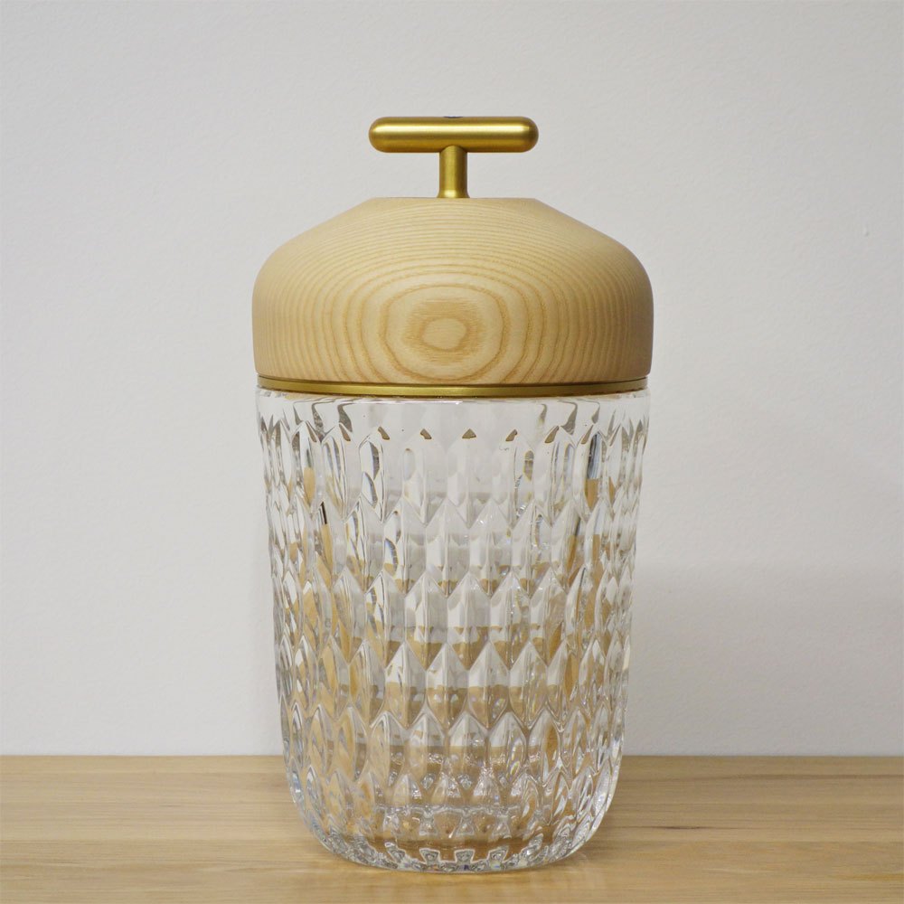 サンルイ SAINT-LOUIS フォリア FOLIA ポータブルランプ クリスタル LED どんぐりランプ H29cm エルメス HERMES ◎