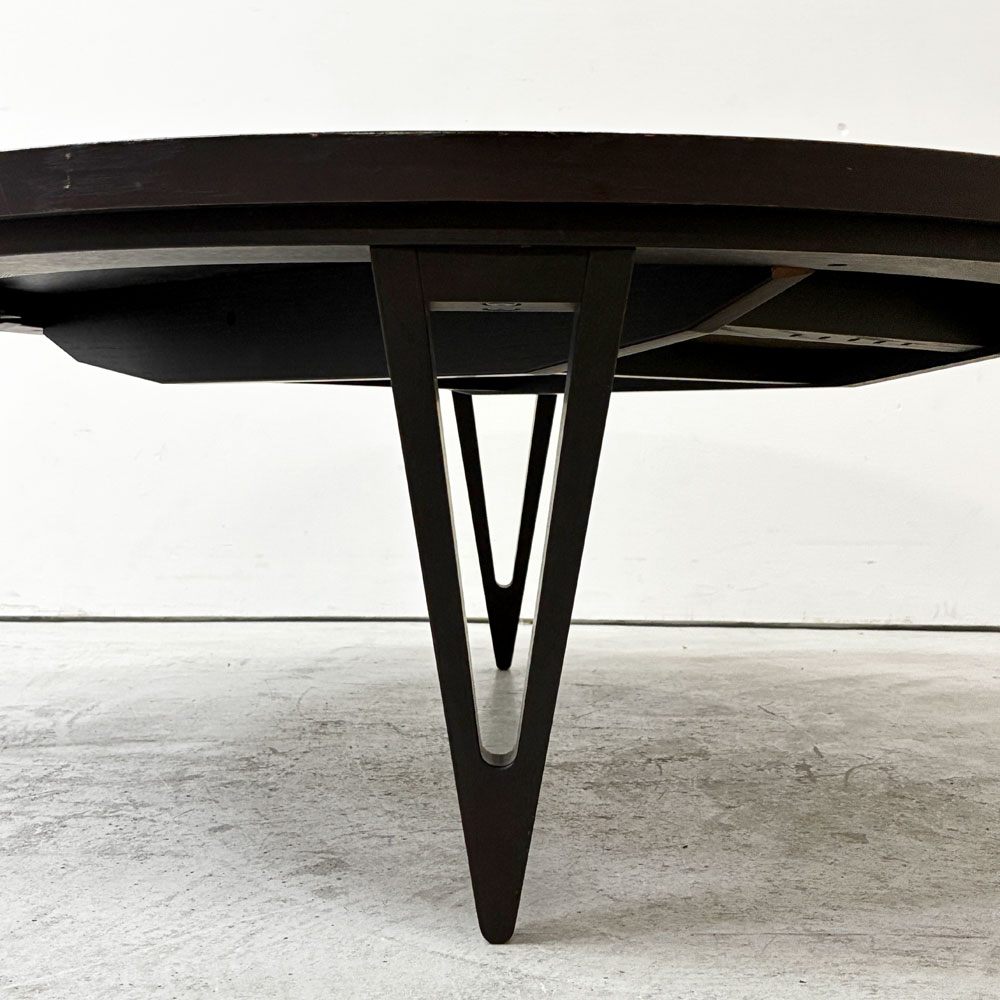 アクタス ACTUS FK-1 こたつローテーブル リビングテーブル ウォールナット材 ラウンド Φ100cm ヒーター付き コード欠品 布団欠品 飛騨産業 参考定価￥237,600- ●