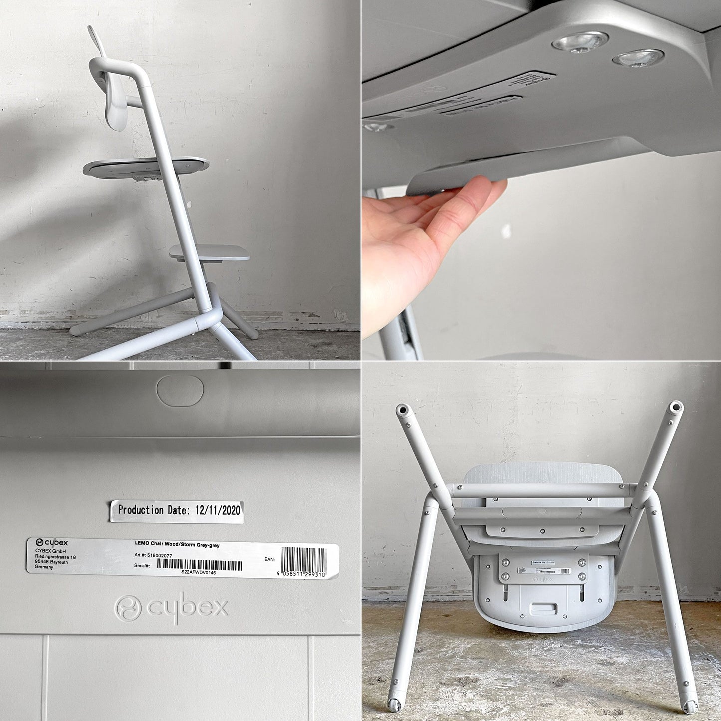 サイベックス cybex レモチェア LEMO CHAIR 3-IN-1 ハイチェア ベビーチェア ベビーセット＆スナックトレイ付き スウェードグレー ハーネス欠品 ドイツ 旧モデル ■