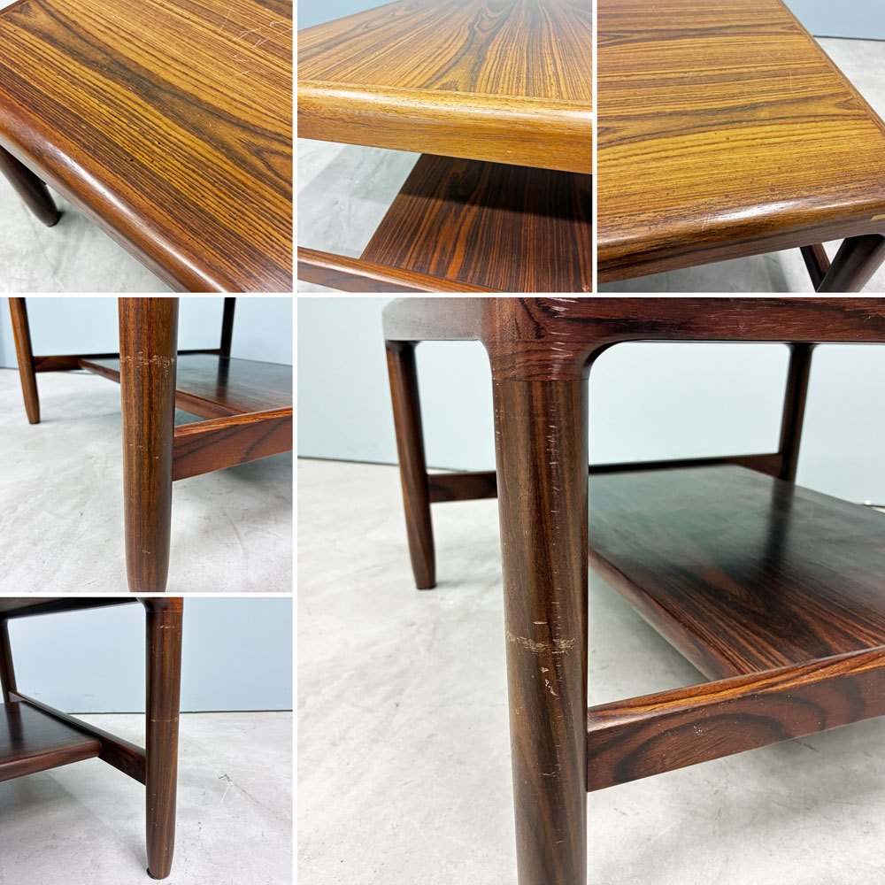 ジャパンビンテージ Japan Vintage ローズウッド材 スクエア センターテーブル ローテーブル W69cm 北欧デザイン ◎