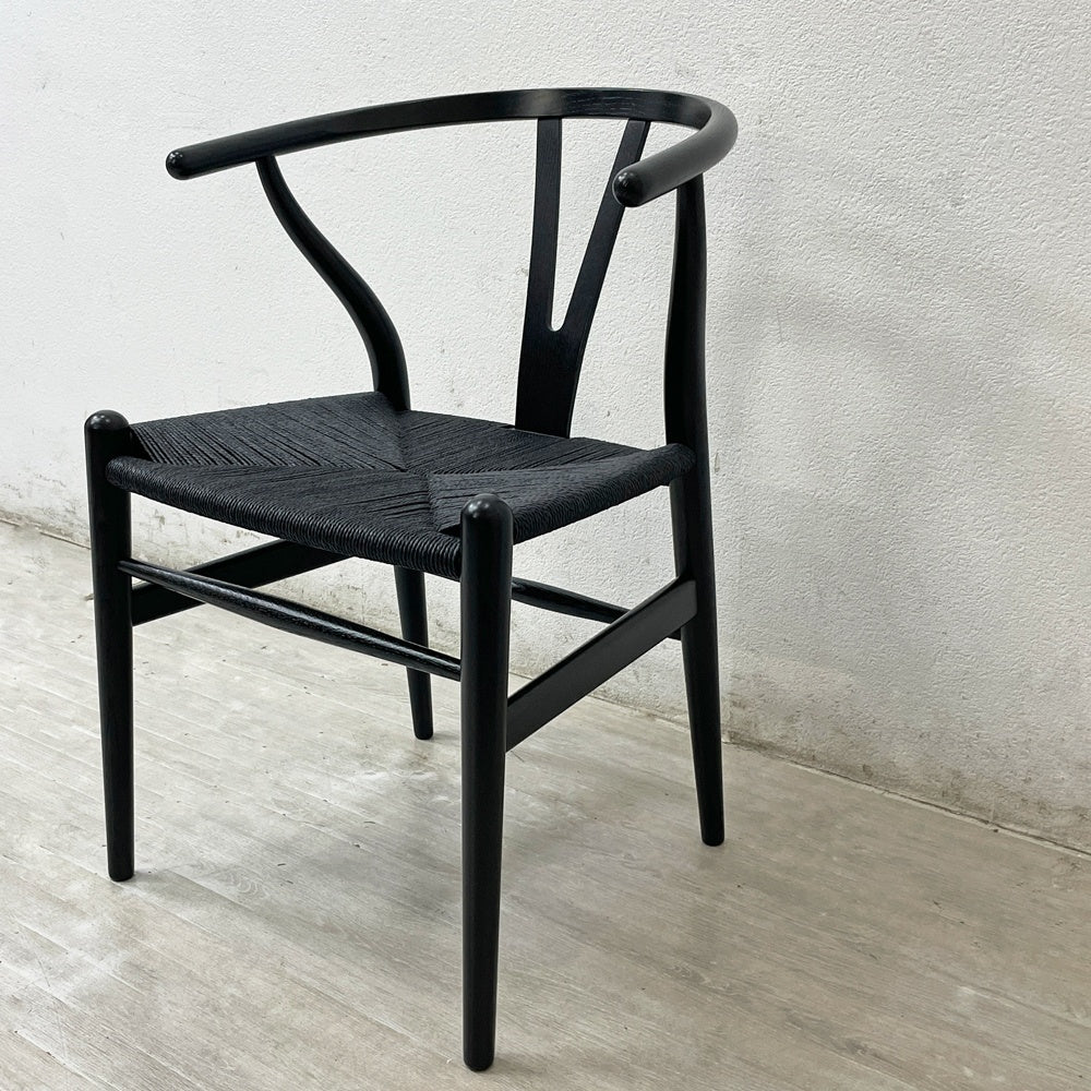 カールハンセン＆サン Carl Hansen & Son CH24 Yチェア ブラックラッカー × ブラックペーパーコード ハンス・J・ウェグナー オーク材 美品 ●