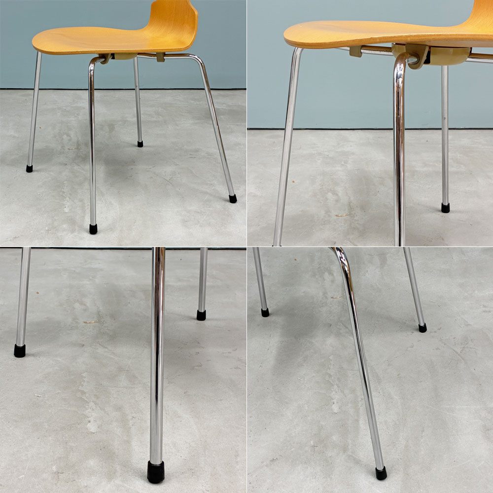 フリッツハンセン Fritz Hansen 3101 アントチェア 4本脚 ナチュラルビーチ材 ラッカー仕上げ アルネ・ヤコブセン 北欧家具 A ◎