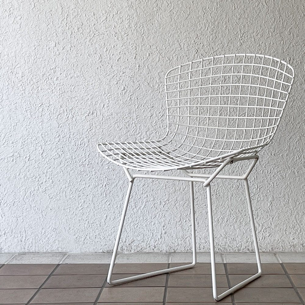 ノル Knoll 420 サイドチェア ワイヤーチェア ホワイト ハリー・ベルトイア Harry Bertoia ミッドセンチュリー 名作椅子 ◇