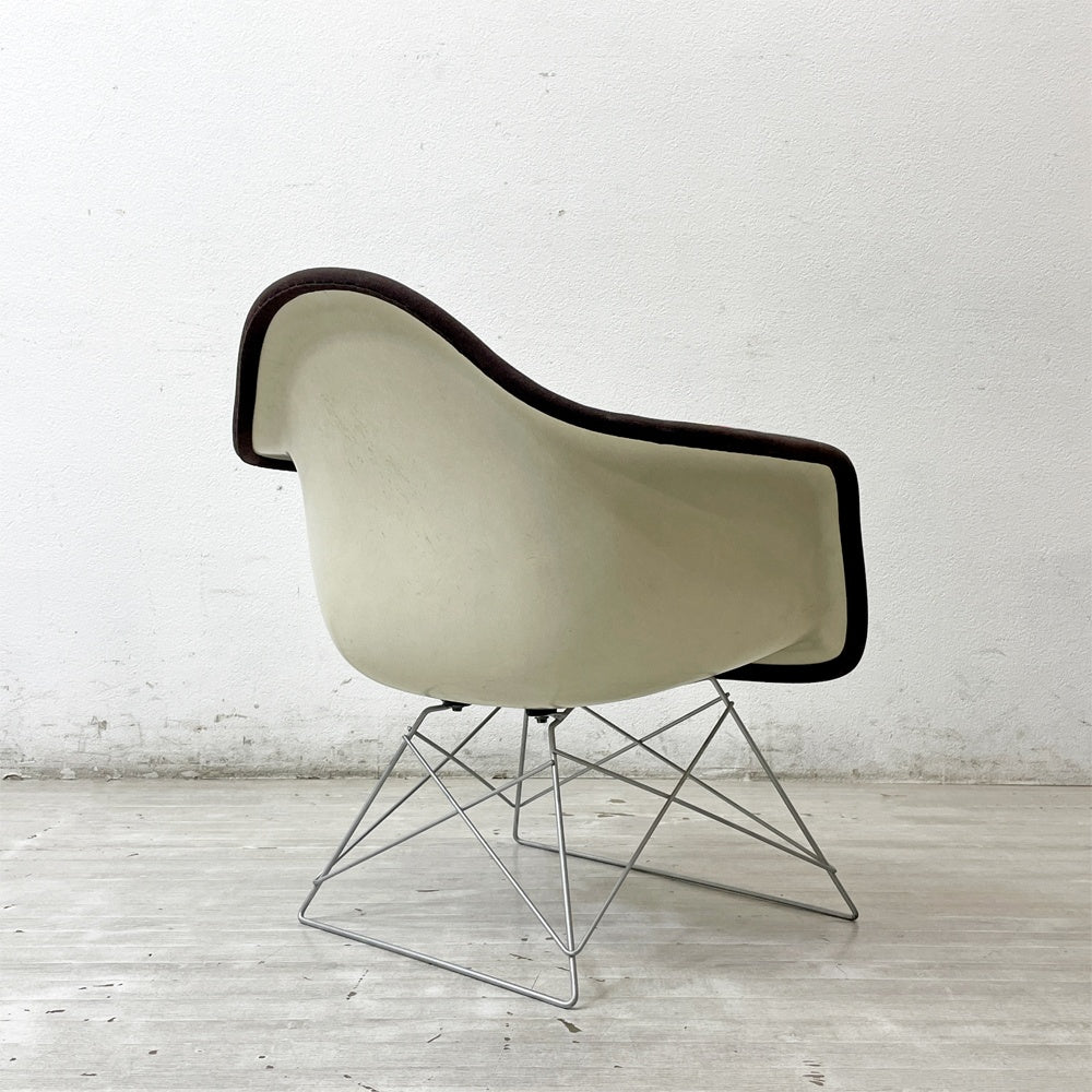 ハーマンミラー Herman Miller アームシェルチェア 2nd ビンテージ アプホルスター キャッツクレイドルベース ボーダー生地 新品張替済 C&R イームズ ミッドセンチュリー ●