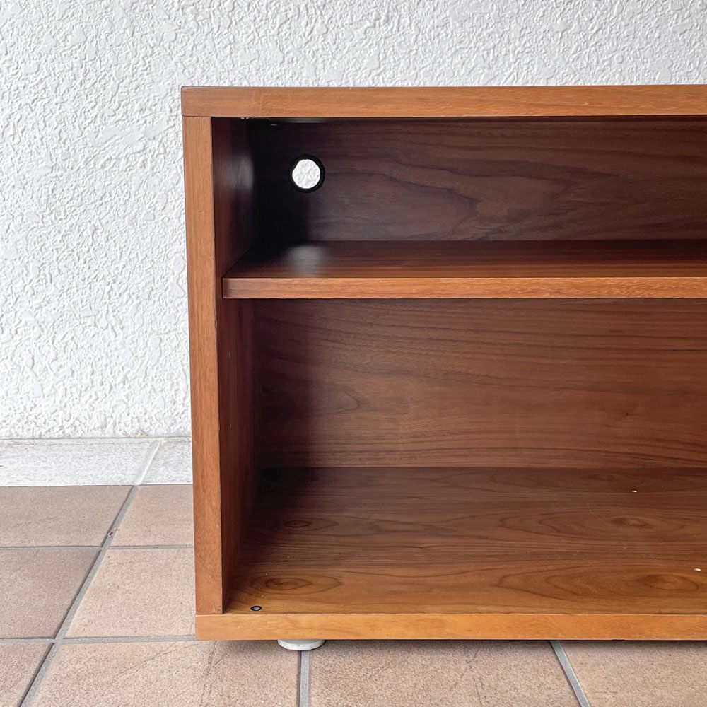 無印良品 MUJI スタッキングキャビネット AVボード テレビボード ウォールナット材 オープン 2段 アジャスター付き W82.5cm シンプルデザイン ◇