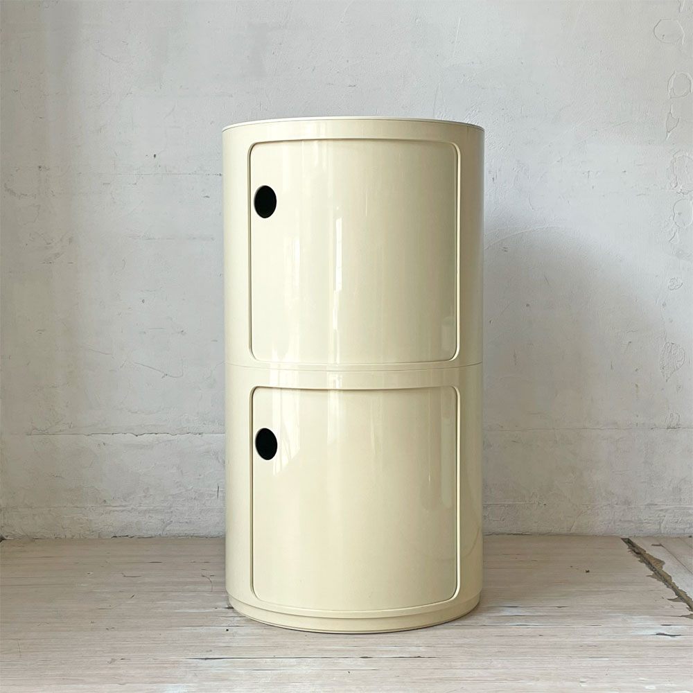 カルテル Kartell ラウンドエレメント Round Element ホワイト 2段 チェスト アンナ・カステッリ・フェリエーリ イタリア  ★