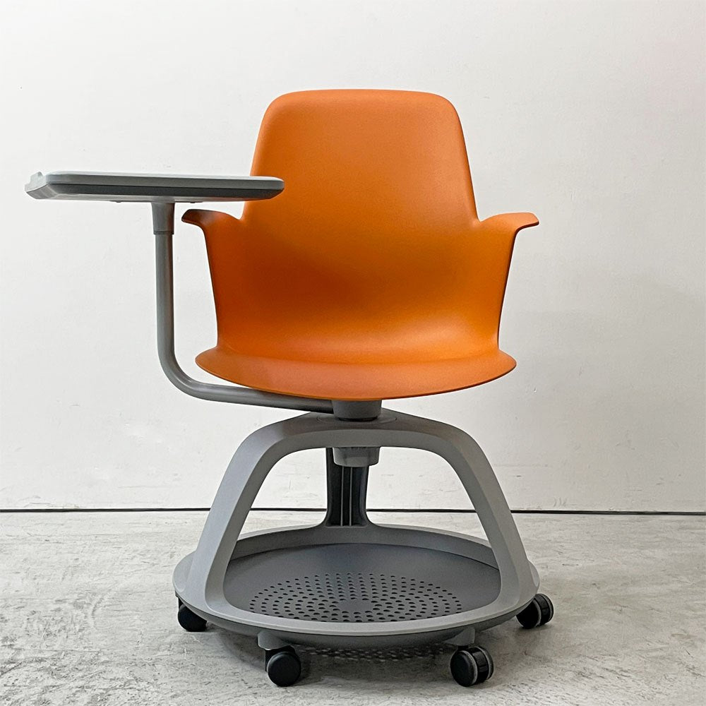 スチールケース Steelcase ノード node ミーティングチェア オフィスチェア シトロン 可動式サイドテーブル＆キャスター付き ●