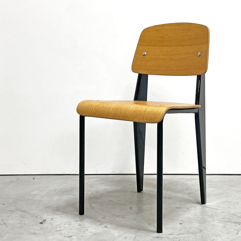 スタンダードチェア Standard chair リプロダクト ナチュラルオーク×ブラック ジャン・プルーヴェ Jean Prouve 名作椅子 A ●