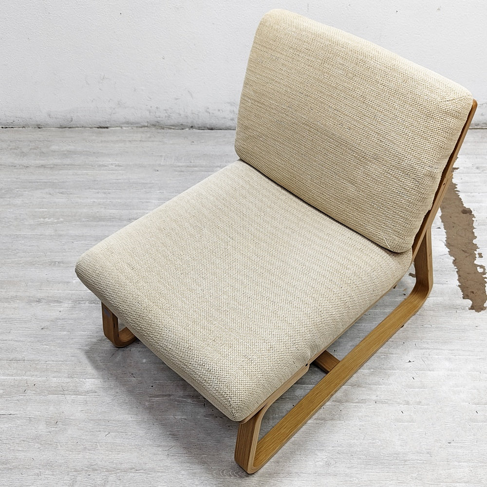 無印良品 MUJI リビングでもダイニングでもつかえるソファチェア 1人掛け オーク材 ミックスファブリック ナチュラルデザイン ●
