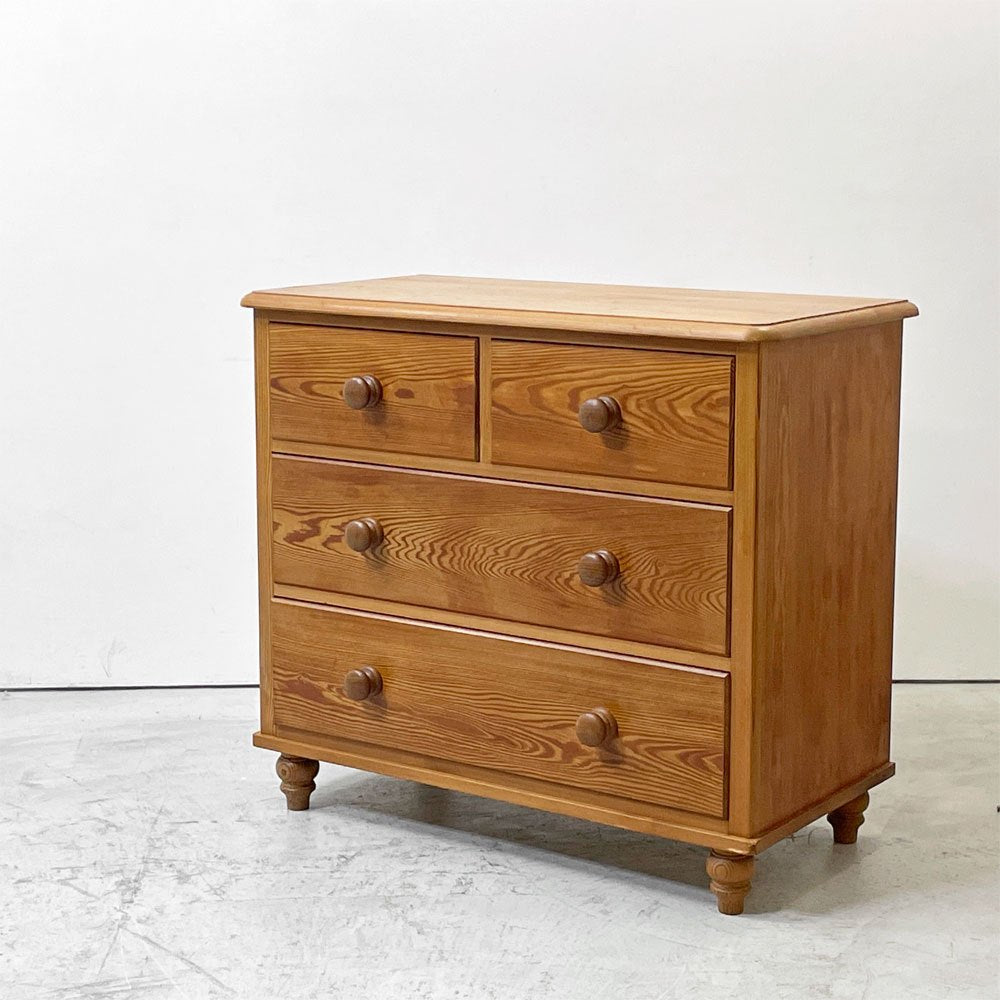 サザビー Sazaby パイン材 4ドロワーズ チェスト W90cm ナチュラルデザイン  ●