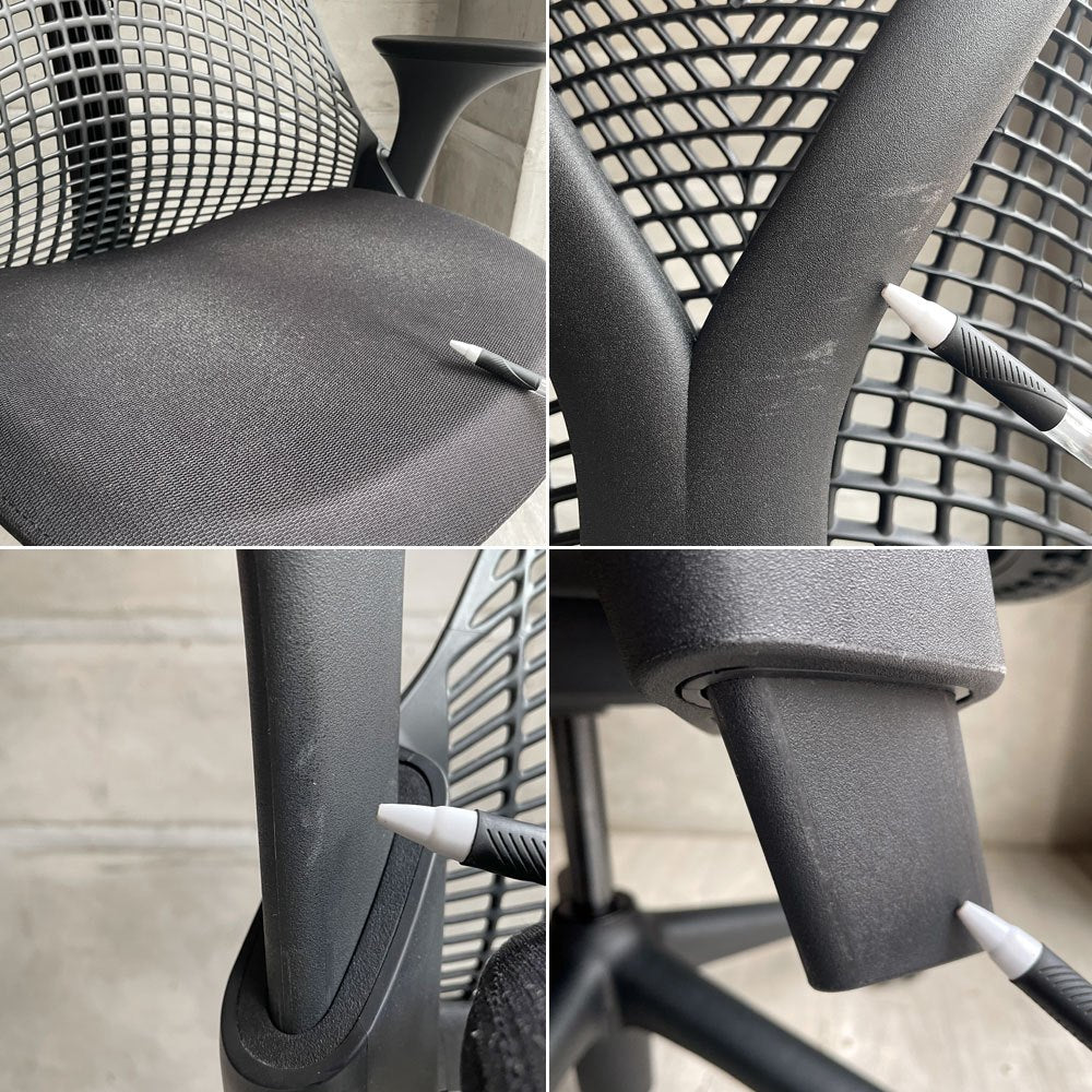 ハーマンミラー Herman Miller セイルチェア SAYL CHAIR デスクチェア オフィスチェア ミドルバック ブラック ♪