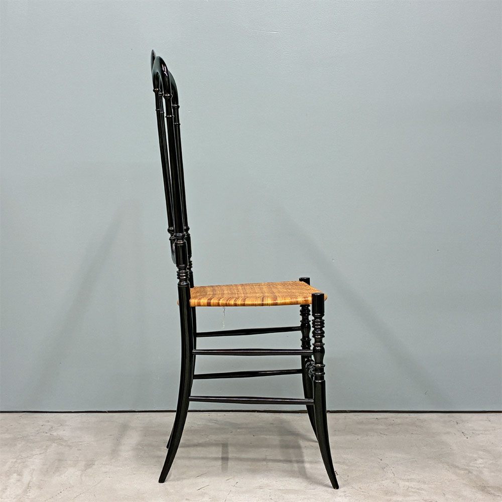 フラテッリ・レヴァッジ Fratelli Levaggi キアヴァリチェア CHIAVARI chair トレ・アルキ ラタンシート ブラック イタリア ◎