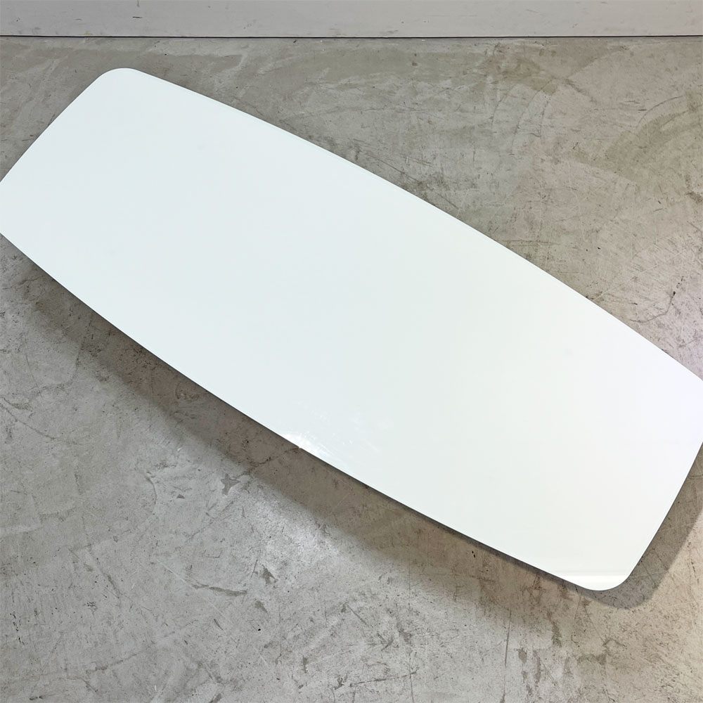 グラス イタリア GLAS ITALIA ラグナ LAGUNA コーヒーテーブル ガラス天板 ホワイト スチールレッグ W164cm イタリアンモダン ●