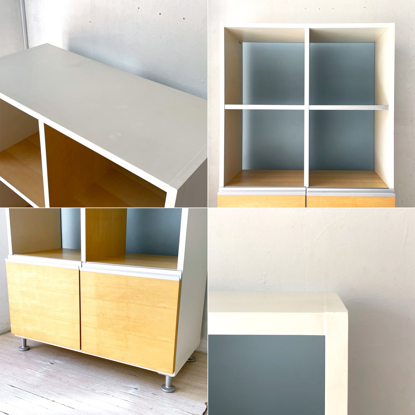 モダンデザイン modern Design 2ドロワー 2列3段 ファイリングシェルフ 2dr Filing Shelf 背面フロストガラス ★
