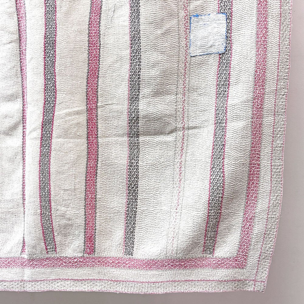 ビンテージキルト vintage 古布 インドキルト 165×120cm ハンドメイド LIGHT YEARS取扱 ●