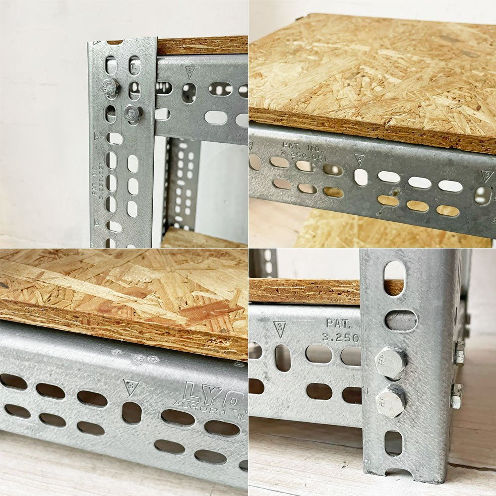 リオン LYON アングルシェルフ SLOTTED ANGLE SHELF 3段 オープンシェルフ オープンラック W32×H76cm  インダストリアルP.F.S.取扱い ★