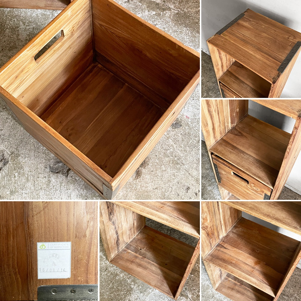 アクメ ファニチャー ACME Furniture トロイ TROY オープンシェルフ 3段 Lサイズ + トロイボックス TROY BOX L 収納 木箱 1個セット チーク古材 アイアン インダストリアル 合計定価￥42,625- ■