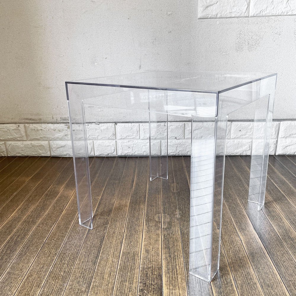 カルテル Kartell ジョリー JOLLY サイドテーブル クリスタル W40cm パオロ・リザット Paolo Rizzatto イタリア 定価￥31,300- ◎