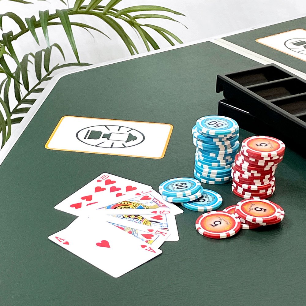 コールマン Coleman フォールディング ゲームテーブル ポーカーテーブル Model 2199-701 8人卓 ＋ トランプ&チップコイン40枚付き アウトドア ●