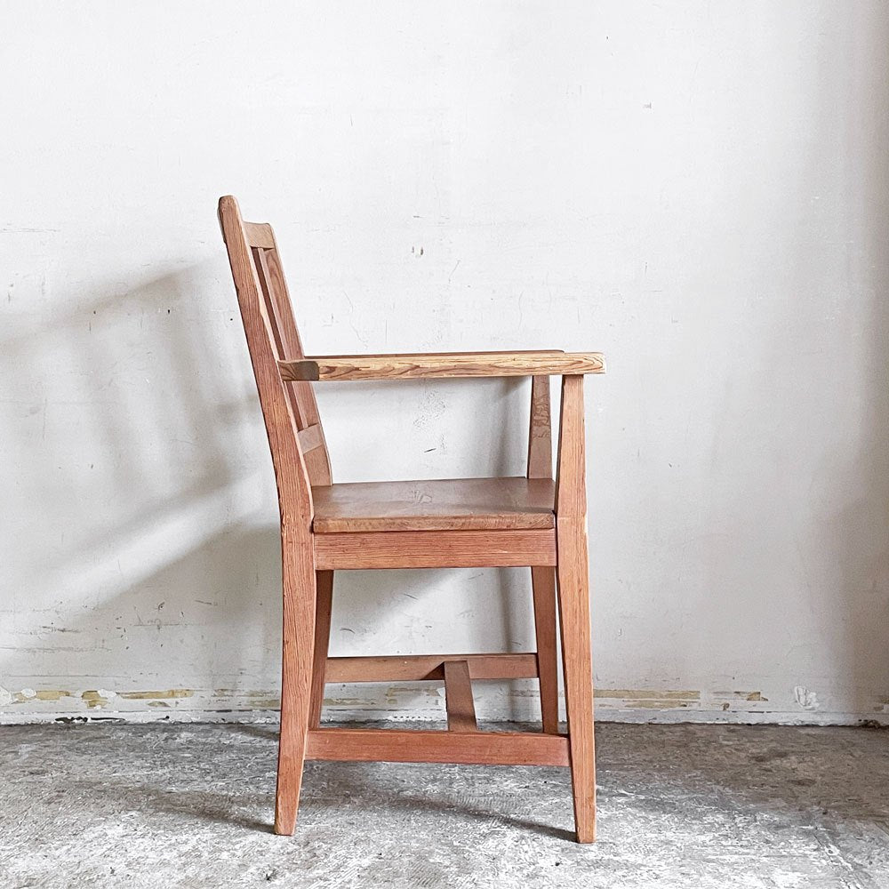 北の住まい設計社 ミッションアームチェア Mission arm chair ダイニングチェア 板座 パイン材 ナチュラル ■