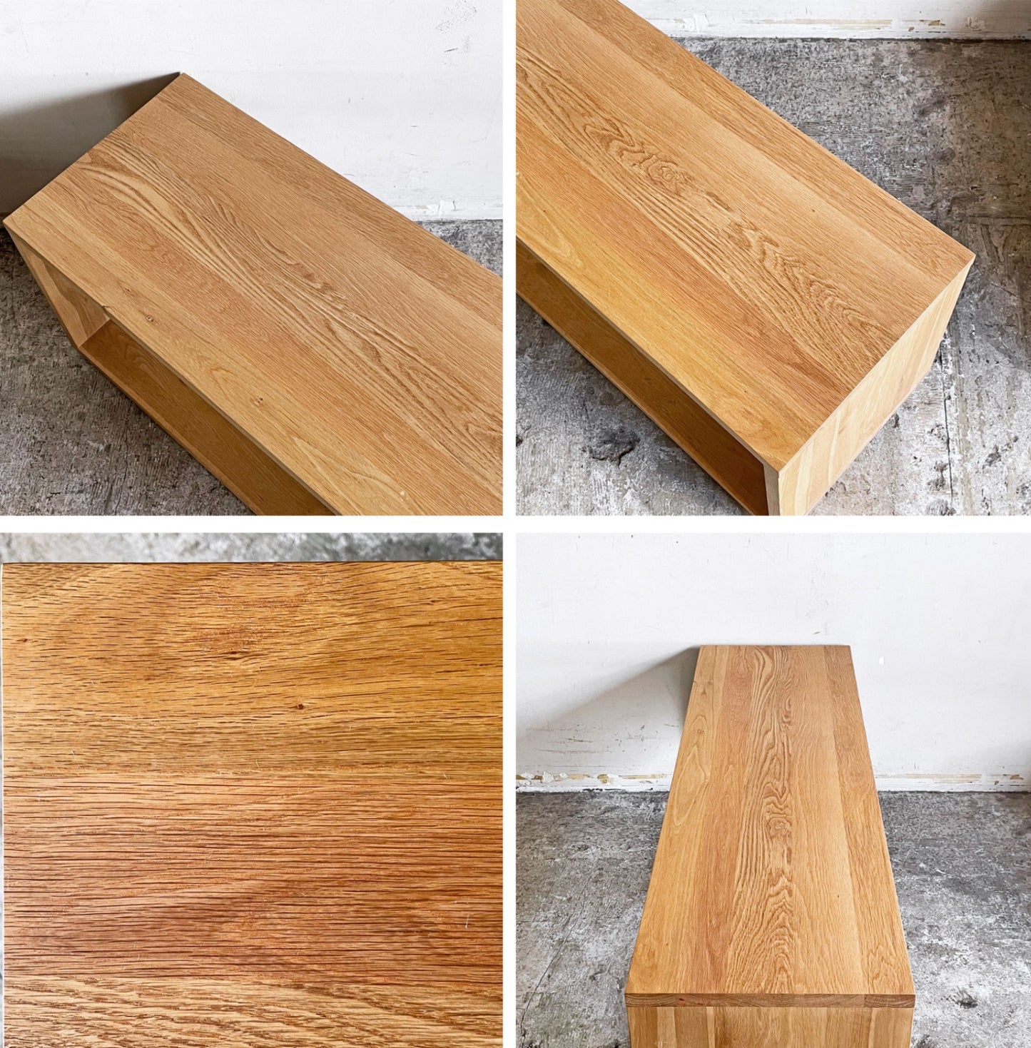 無印良品 MUJI オーク無垢材 ダイニングベンチ 板座 AVボード ローボード W120cm ナチュラル ■