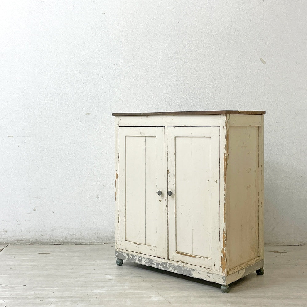 フランスビンテージ france vintage ペインテッド 木製キャビネット シャビーシック アンティーク ●