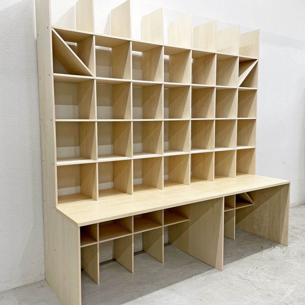 マルゲリータ margherita カウンター付き本棚 デスク オープンシェルフ 書棚 縦7コマ×横7コマ 〓