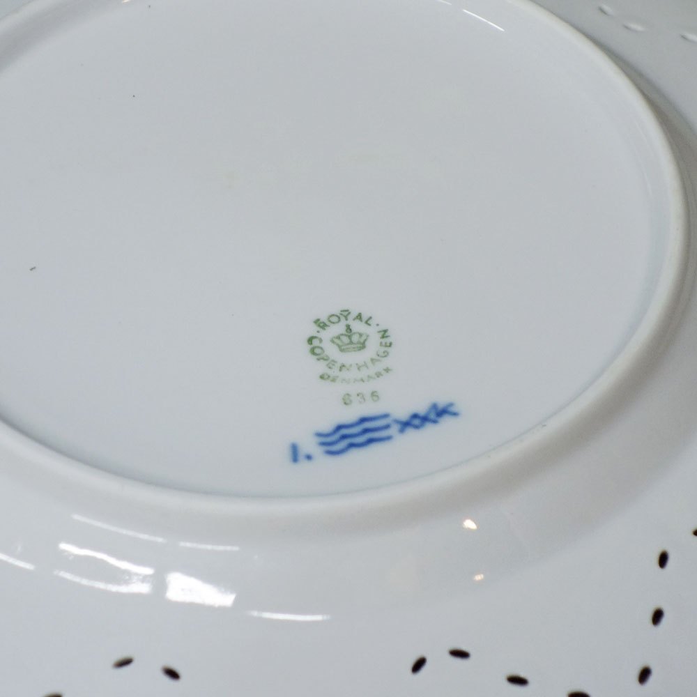 ロイヤルコペンハーゲン ROYAL COPENHAGEN ブルーフルーテッド フルレース プレート ダブルレース 21cm ◎