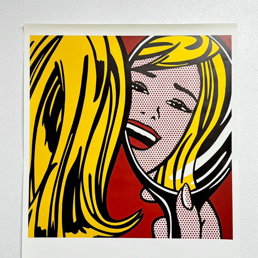 ロイリキテンスタイン Roy Lichtenstein 2013年 国立新美術館 アメリカンポップアート展 「鏡の中の少女」 B1サイズ ポスターのみ ●