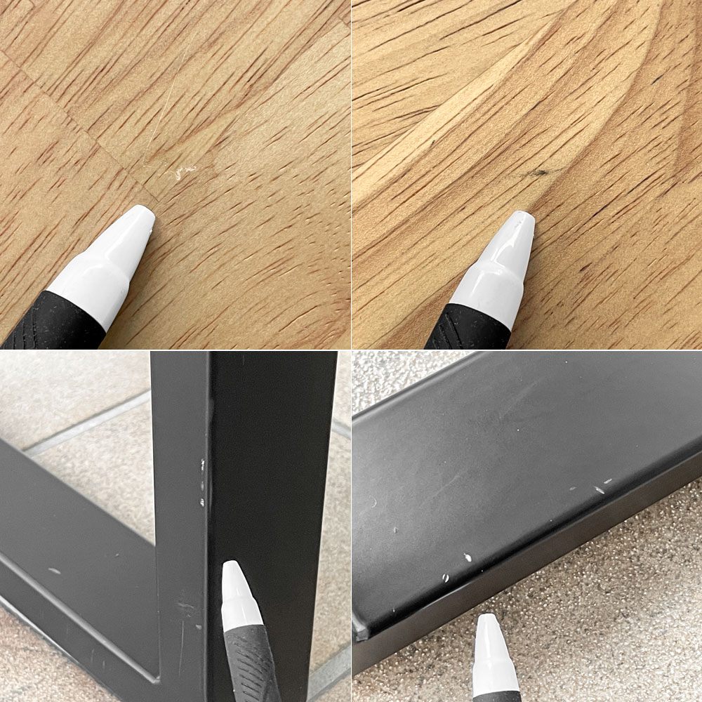 かなでもの KANADEMONO ザ・テーブル THE TABLE Black Steel High Rectangle スタンディングデスク W120cm ラバーウッド ナチュラル 定価￥59,500-◇