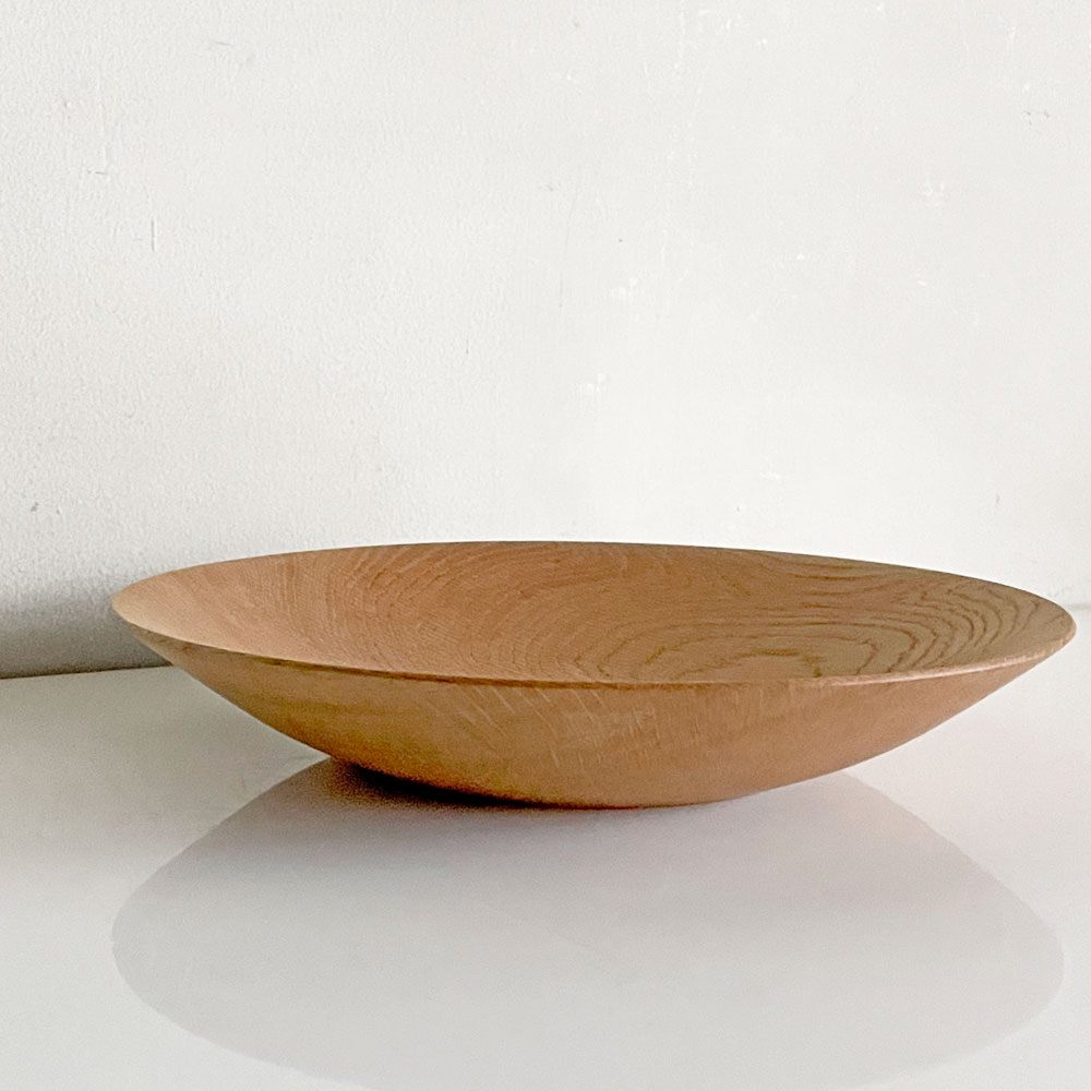 前田洋 ミズナラ 木製プレート 平皿 丸皿 Φ25cm 木工 前田洋工作室 現代作家 B ■