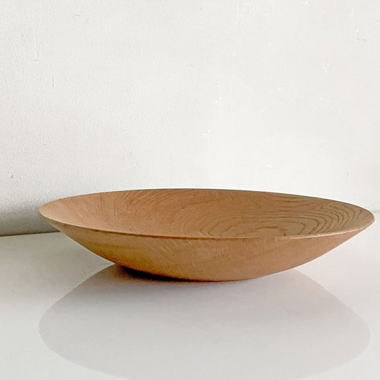 前田洋 ミズナラ 木製プレート 平皿 丸皿 Φ25cm 木工 前田洋工作室 現代作家 B ■
