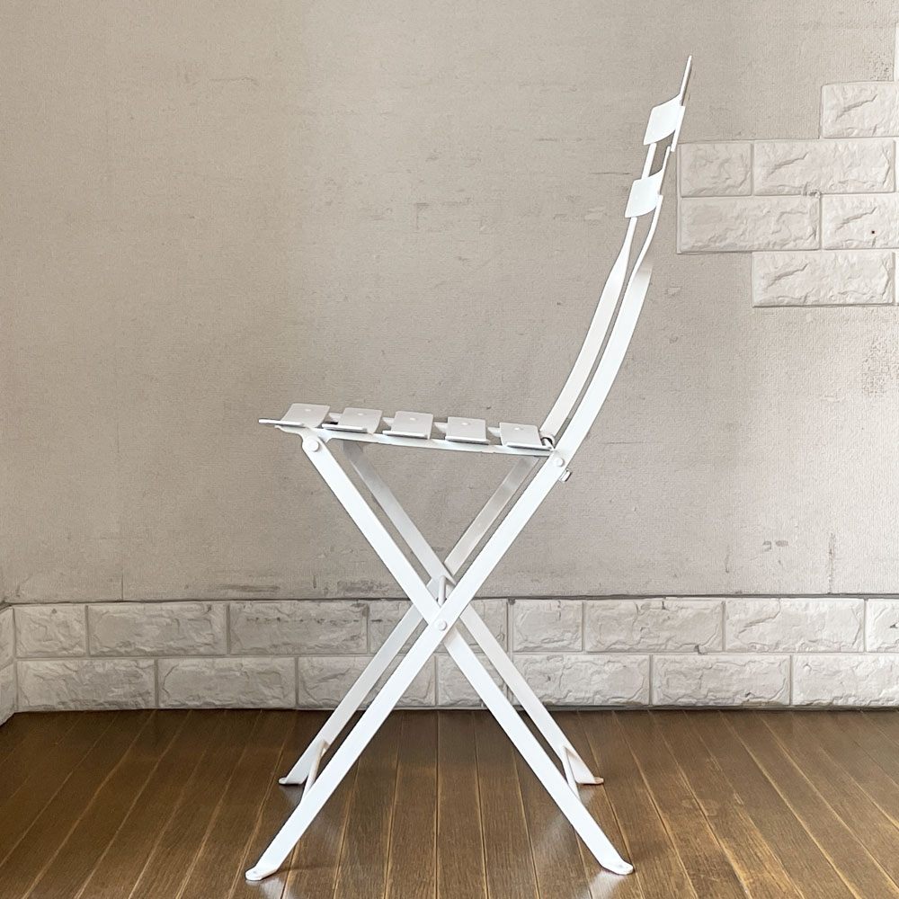 フェルモブ Fermob ビストロ BISTRO メタルチェア METAL CHAIR フォールディング ガーデンチェア ホワイト 折りたたみ フランス 定価￥18,700- グライズ欠品  B ◎