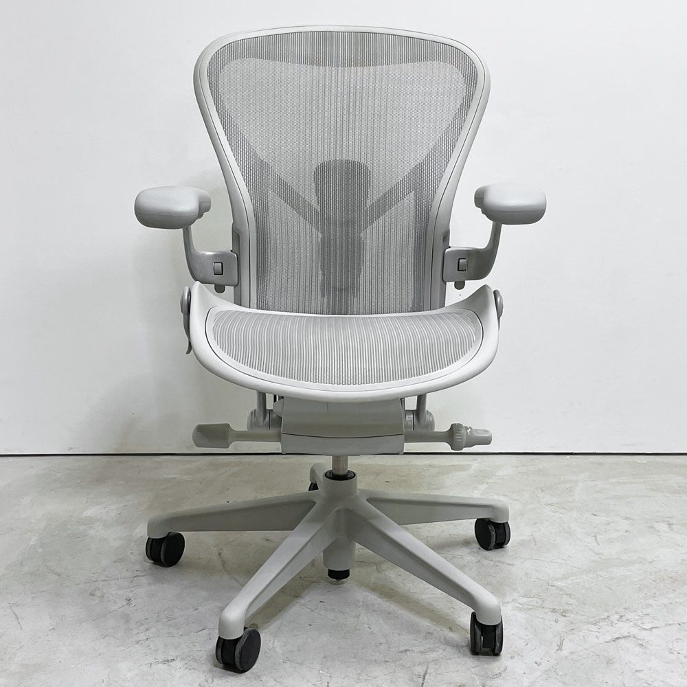 ハーマンミラー Herman Miller アーロンチェア リマスタード フル装備 Bサイズ ミネラル ポスチャーフィットSL デスクチェア オフィスチェア ビル・スタンフ ＆ ドン・チャドウィック ●