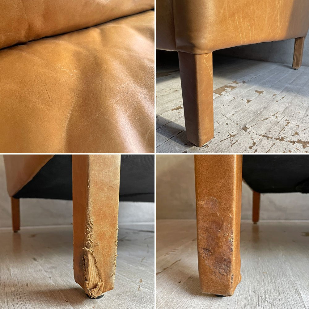 ハロ HALO レッジオ REGGIO 2P SOFA 2人掛けソファ レザー 牛本革 オールドサドルナッツカラー 英国家具 廃番 参考定価￥237,000- ♪