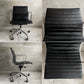 ハーマンミラー Herman Miller イームズアルミナムグループ マネジメントチェア アルミバフベース ガス圧昇降 5本脚キャスター 本革 レザー ブラック ♪