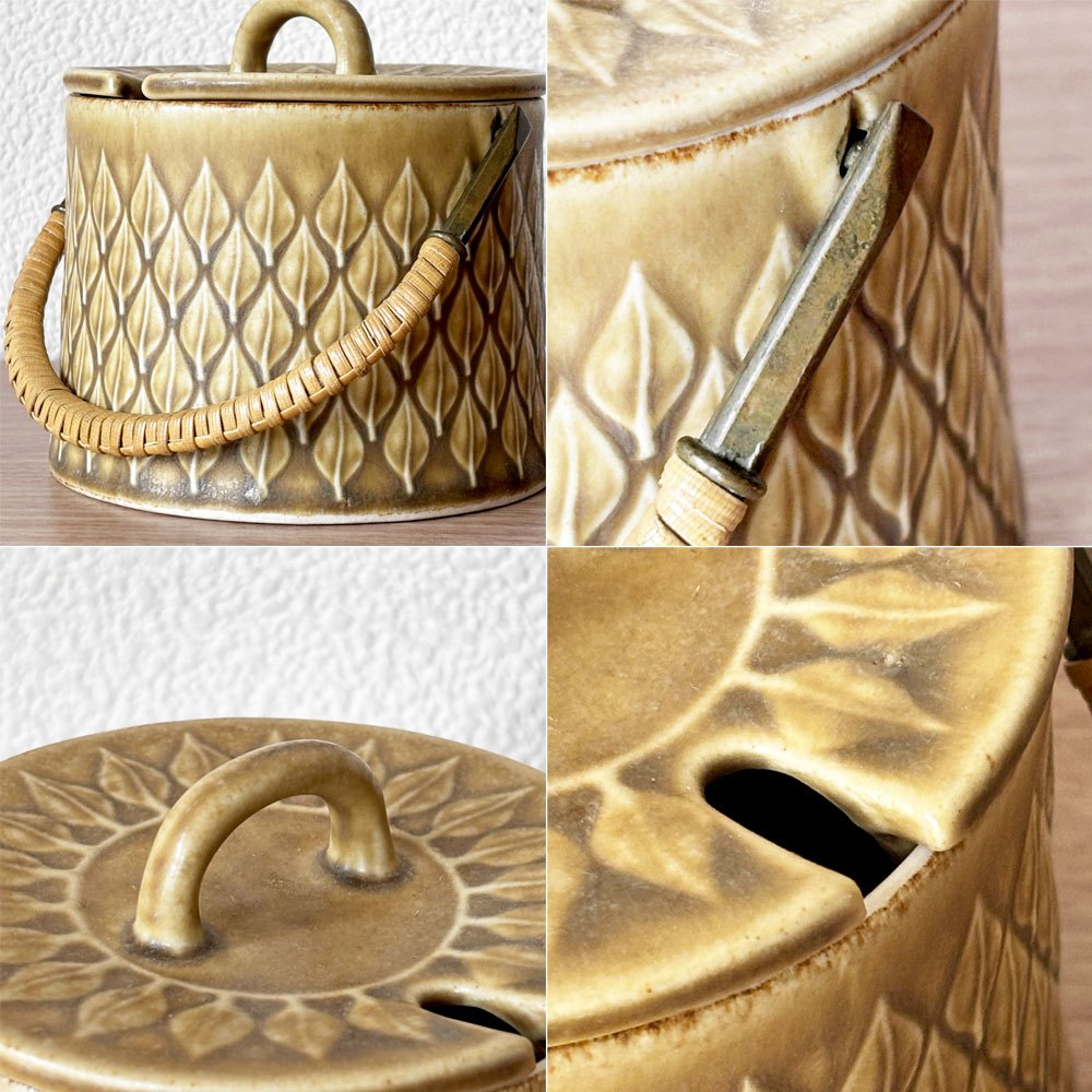 クロニーデン KRONJYDEN レリーフ Relief シュガーポット Sugar pot 蓋物 ケース イェンス・クイストゴー 北欧 ビンテージ 希少 ◇