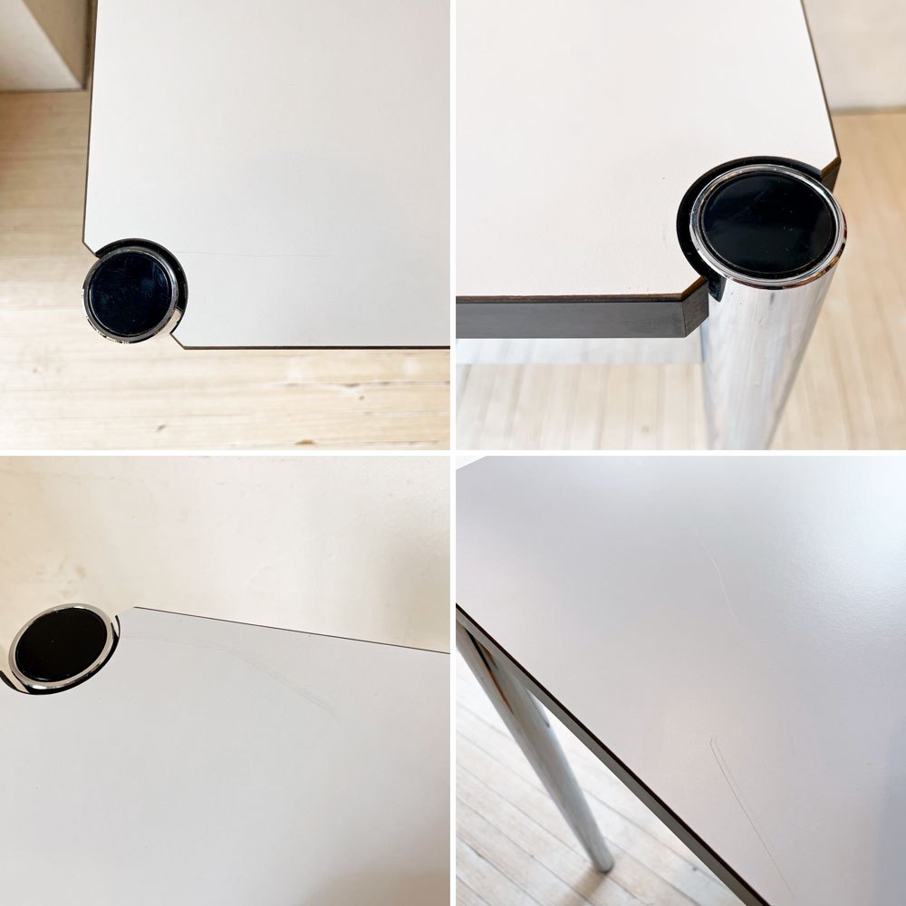 USMハラー USM Haller モジュラーファニチャー ハラーテーブル ワーキングデスク W150cm アジャスター パールグレーラミネート(ホワイト) 高さ調整機能付 スイス ★