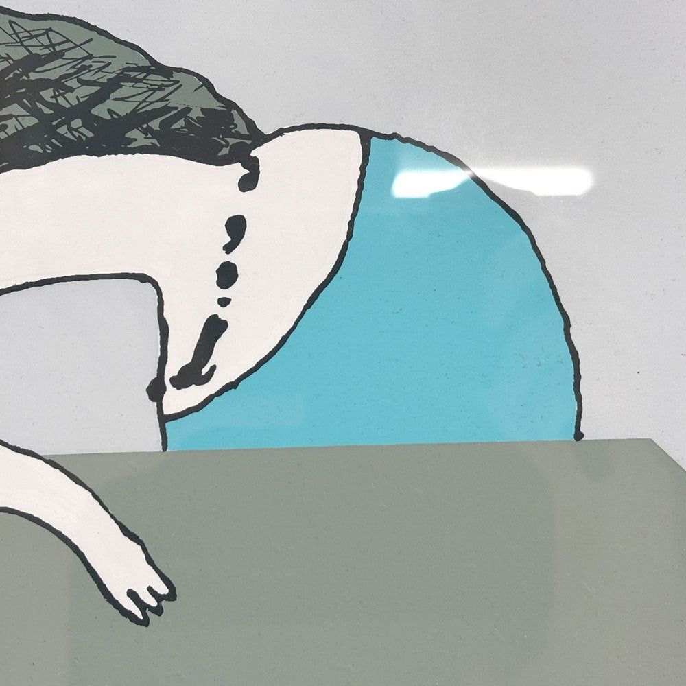 灘本唯人 harf moon シルクスクリーン 53×53cm イラストレーション 直筆サイン入り ed.5/20 額装品 ●