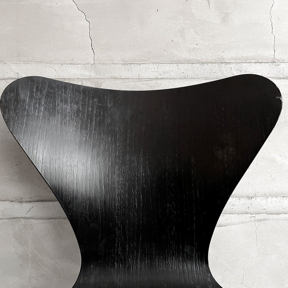 フリッツハンセン Fritz Hansen 3107 セブンチェア カラードアッシュ ブラック 80's ビンテージ vintage アルネ・ヤコブセン デンマーク B ♪