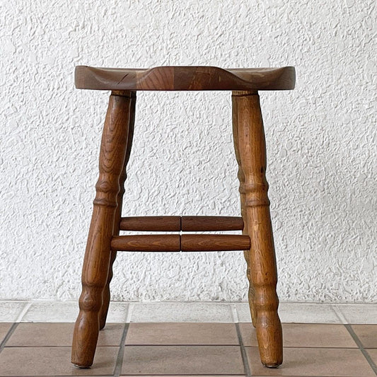 ビンテージ オーク無垢材 スツール ミルクスツール 腰掛け デンマーク クラシカルデザイン ◇