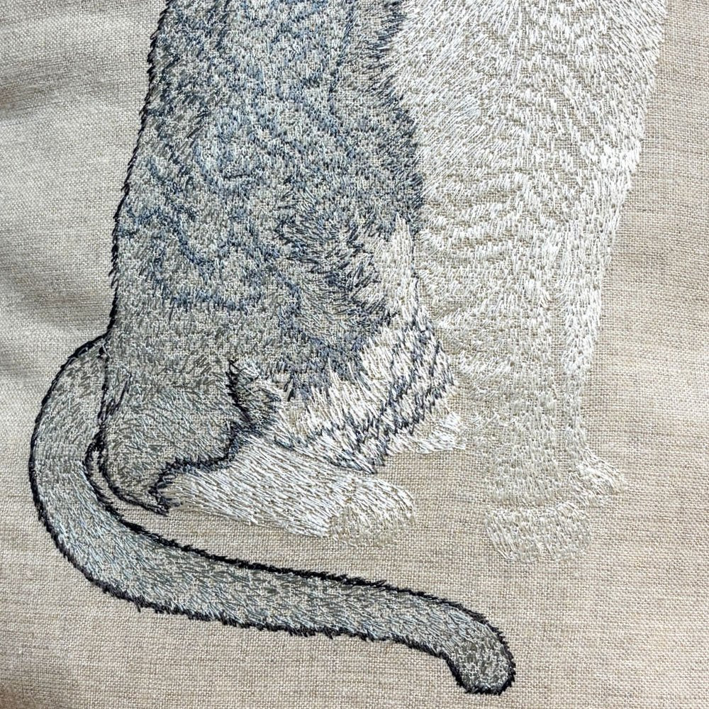 コーラルアンドタスク Coral & Tusk ファンシーキャット Fancy Cat 30×40cm クッション  リネン カバーリング 刺繍 ●