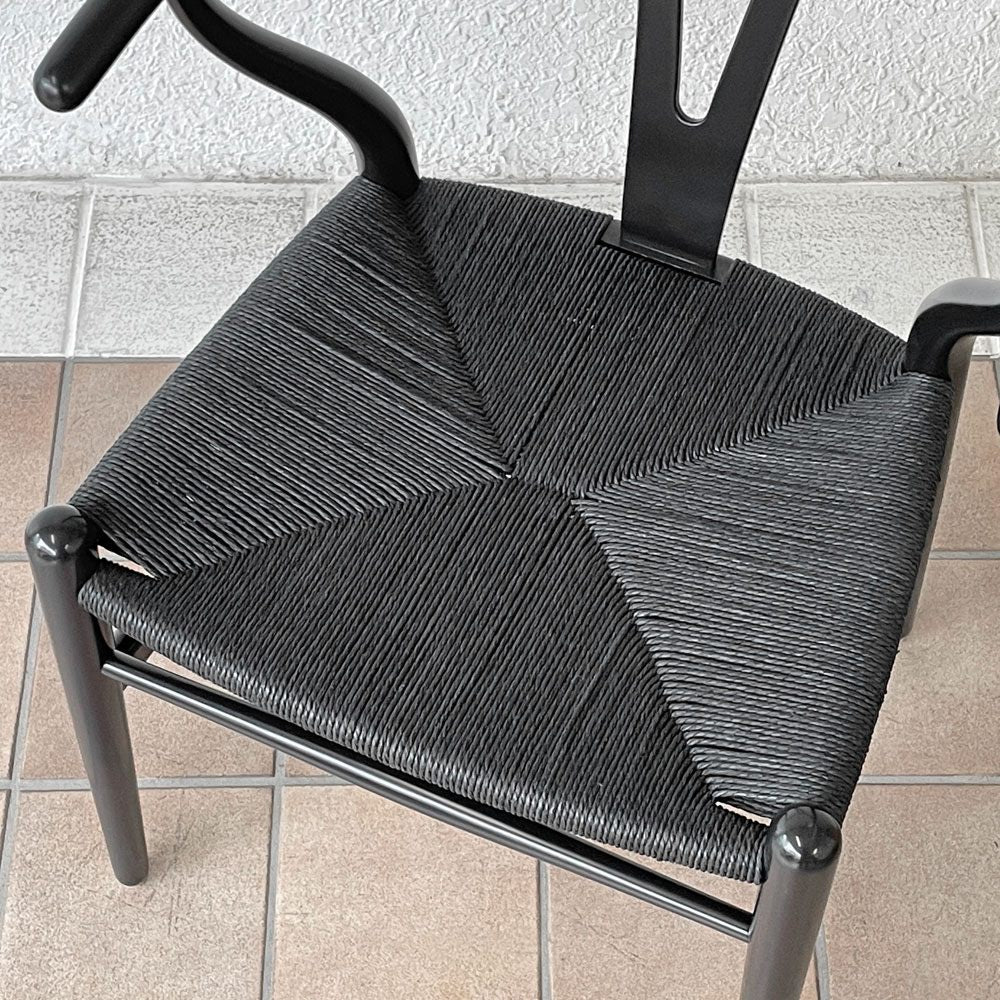 カールハンセン＆サン Carl Hansen & Son CH24 Yチェア ブラックラッカー×ブラックペーパーコード ビーチ材 ハンス・J・ウェグナー デンマーク 北欧家具 ◇