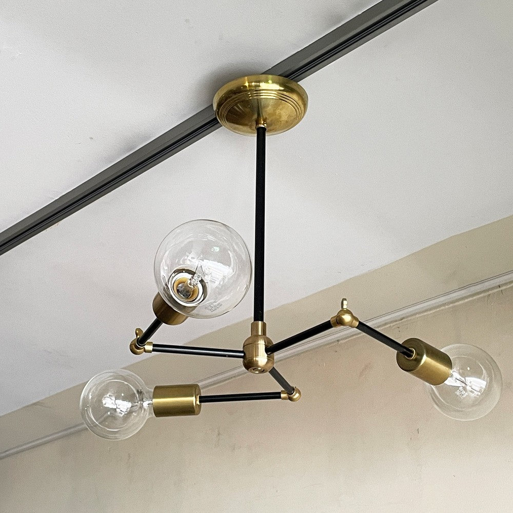 アクメファニチャー ACME Furniture ソリッドブラスランプ 3アーム ブラックアーム SOLID BRASS LAMP 真鍮 シーリングライト ミッドセンチュリー 廃番カラー 参考定価￥106,700- ■