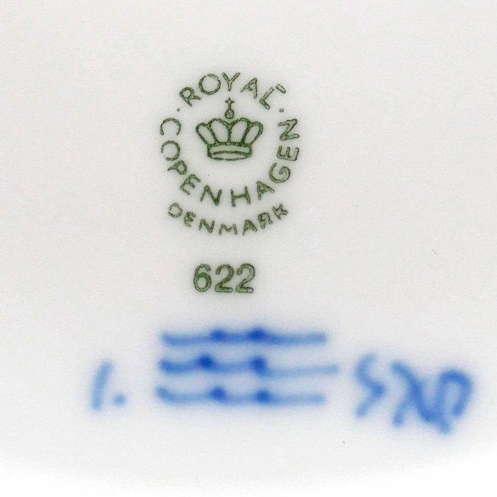 ロイヤルコペンハーゲン ROYAL COPENHAGEN ブルーフルーテッド プレイン Blue Fluted Plain プレート 22cm デンマーク 北欧食器 C ●