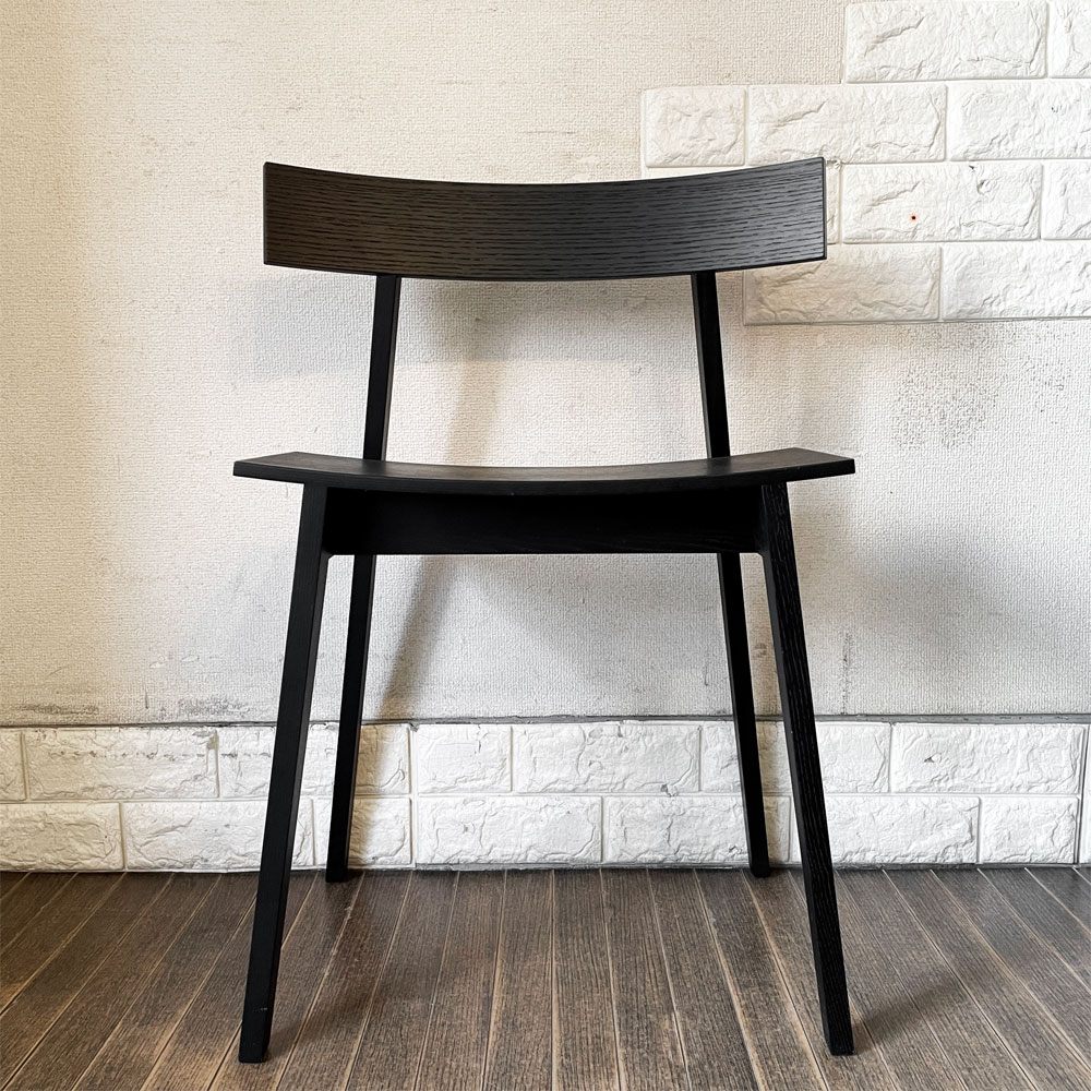 ワオ WOW ハーフチェア half chair オーパスワン Op.1 ホワイトアッシュ材 ブラック 引出し付 チョン・ウジン 旭川家具 定価￥62,700- ◎