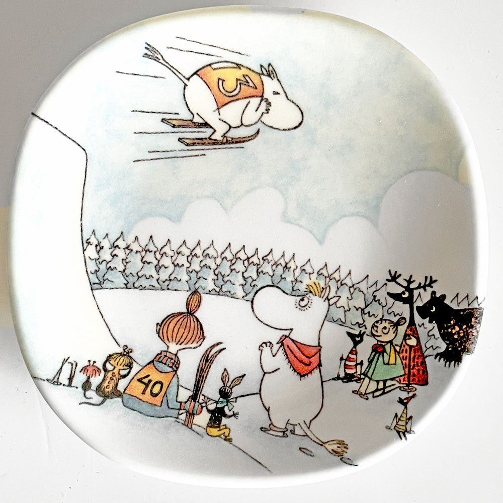 アラビア ARABIA ムーミン MOOMIN ジャンプスロープ Jump Slope ウォールプレート 飾り皿 2002-2004年 箱付 廃番 フィンランド 北欧食器 ■