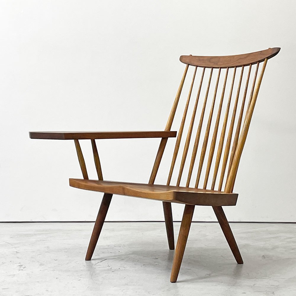 桜製作所 CN103 ラウンジアーム LOUNGE ARM ラウンジチェア アームチェア 片肘 ウォールナット無垢材 ジョージ・ナカシマ George Nakashima 焼印有 ●